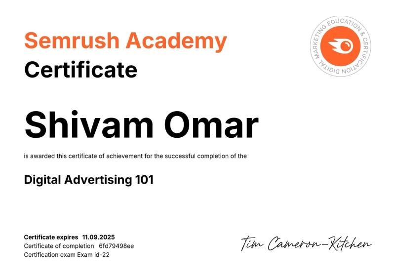 certificate after online digital marketing course completion